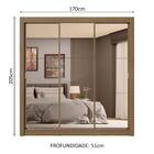 Guarda-roupa Casal 3 Portas De Correr De Espelho 4 Gavetas Ru