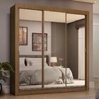 Guarda-roupa Casal 3 Portas De Correr De Espelho 4 Gavetas Ru