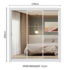 Guarda-roupa Casal 3 Portas De Correr De Espelho Branco Nobre