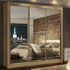 Guarda Roupa Casal 3 Portas de Correr de Espelho Madesa Lyon