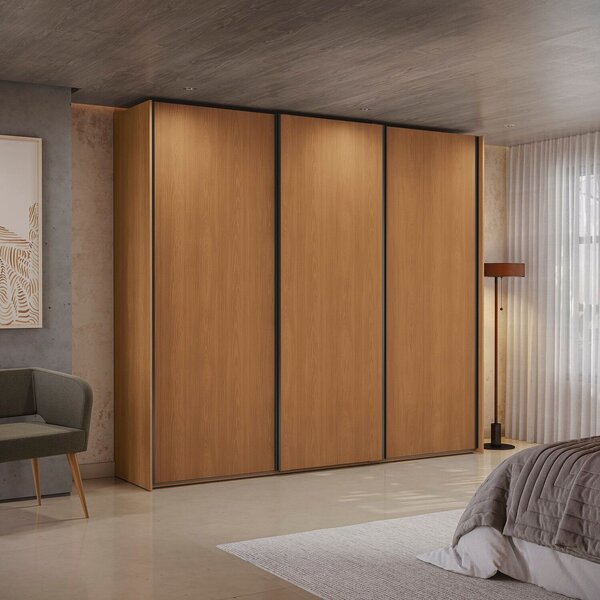 Guarda-roupa Casal 3 Portas De Correr E 4 Gavetas Elegance Ca