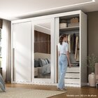 Guarda-roupa Casal 3 Portas De Correr E 6 Gavetas Spazio Bran