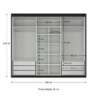 Guarda-roupa Casal 3 Portas De Correr E 6 Gavetas Spazio Preto