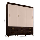 Guarda Roupa Casal 3 Portas De Correr E 7 Gavetas 37020-50 Ar