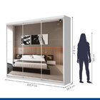 Guarda-roupa Casal 3 Portas De Correr E 9 Espelhos Ivy Yescas