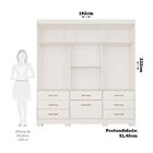 Guarda-roupa Casal 3 Portas De Correr Espelho 7 Gavetas 1 Sap