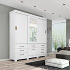 Guarda-roupa Casal 3 Portas De Correr Espelho 7 Gavetas 1 Sap