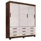 Guarda Roupa Casal 3 Portas De Correr Jacarandá Off White Ide