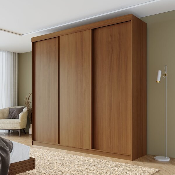 Guarda Roupa Casal 3 Portas De Correr Lisas Samambaia Cabecas