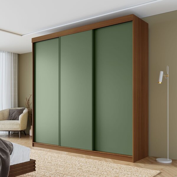 Guarda-roupa Casal 3 Portas De Correr Lisas Samambaia Cabecas