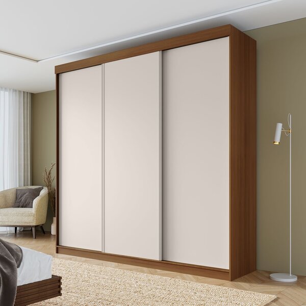 Guarda-roupa Casal 3 Portas De Correr Lisas Samambaia Cabecas