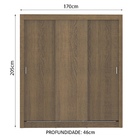 Guarda Roupa Casal 3 Portas de Correr Madesa Lyon