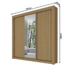 Guarda-roupa Casal 3 Portas De Correr Oslo Cedro