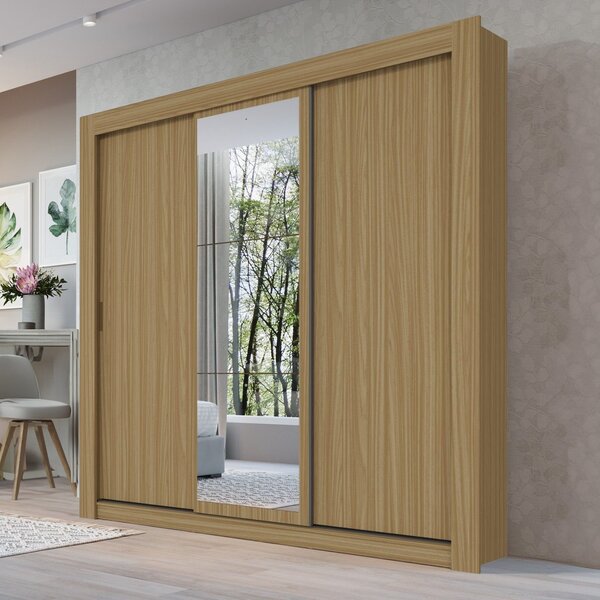 Guarda-roupa Casal 3 Portas De Correr Oslo Cedro