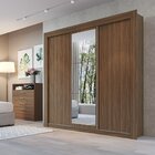 Guarda Roupa Casal 3 Portas De Correr Oslo Nogueira