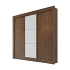 Guarda Roupa Casal 3 Portas De Correr Oslo Nogueira