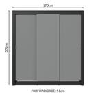 Guarda-roupa Casal 3 Portas De Correr Preto/cinza Sublime Plu
