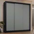 Guarda-roupa Casal 3 Portas De Correr Preto/cinza Sublime Plu