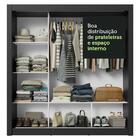 Guarda-roupa Casal 3 Portas De Correr Preto/rustic Nobre Made