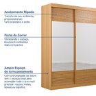 Guarda-roupa Casal 3 Portas De Correr Ripadas Com Espelho Sam