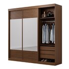 Guarda-roupa Casal 3 Portas De Correr Ripadas Com Espelho Sam