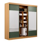 Guarda-roupa Casal 3 Portas De Correr Ripadas Com Espelho Sam