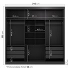 Guarda-roupa Casal 3 Portas De Correr Ripadas Samambaia Cabec