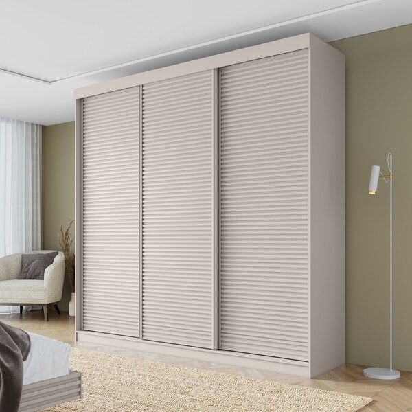 Guarda-roupa Casal 3 Portas De Correr Ripadas Samambaia Cabec