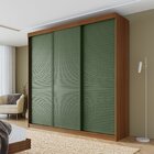 Guarda-roupa Casal 3 Portas De Correr Ripadas Samambaia Cabec