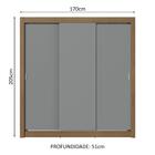 Guarda-roupa Casal 3 Portas De Correr Rustic/cinza Nobre Made