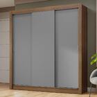 Guarda-roupa Casal 3 Portas De Correr Rustic/cinza Nobre Made