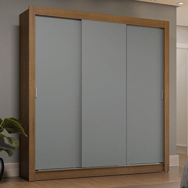 Guarda-roupa Casal 3 Portas De Correr Rustic/cinza Sublime Pl