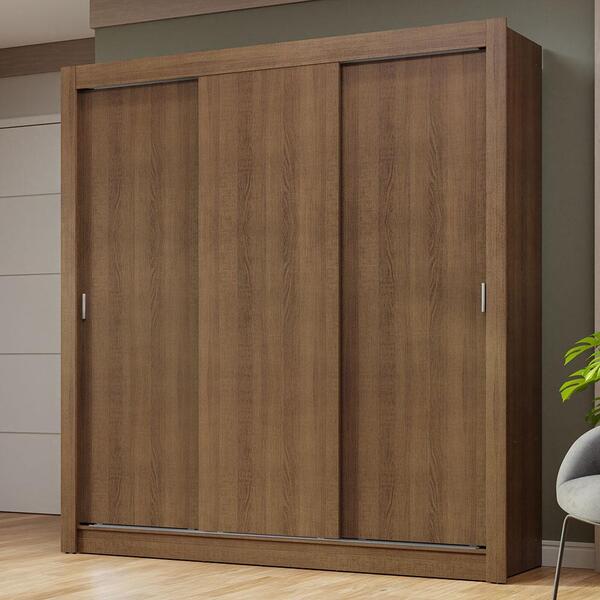 Guarda-roupa Casal 3 Portas De Correr Rustic Nobre Madesa