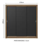 Guarda-roupa Casal 3 Portas De Correr Rustic/preto Nobre Made