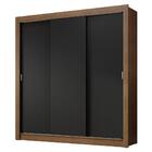 Guarda-roupa Casal 3 Portas De Correr Rustic/preto Nobre Made