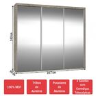 Guarda-roupa Casal 3 Portas De Espelho 100% Mdf 1986e3 Demoli