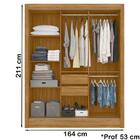 Guarda Roupa Casal 3 Portas Deslizantes Com Espelho 9813 Moval