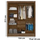 Guarda Roupa Casal 3 Portas Deslizantes Com Espelho 9813 Moval
