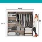 Guarda Roupa Casal 3 Portas Doha 2 Gavetas Carraro Ripado Bra
