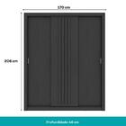 Guarda Roupa Casal 3 Portas Doha 2 Gavetas Carraro Ripado Pre