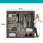 Guarda Roupa Casal 3 Portas Doha Duo Carraro Ripado Preto Tou