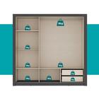 Guarda Roupa Casal 3 Portas Doha Lux 2 Gavetas Carraro Ripado