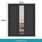 Guarda Roupa Casal 3 Portas Doha Lux 2 Gavetas Carraro Ripado