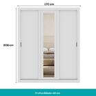 Guarda Roupa Casal 3 Portas Doha Lux 4 Gavetas Carraro Ripado