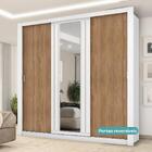 Guarda Roupa Casal 3 Portas Doha Lux 4 Gavetas Carraro Ripado