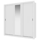 Guarda Roupa Casal 3 Portas Doha Lux 4 Gavetas Carraro Ripado