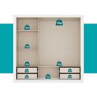 Guarda Roupa Casal 3 Portas Doha Lux 4 Gavetas Carraro Ripado