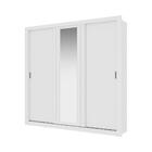 Guarda Roupa Casal 3 Portas Doha Lux Carraro Ripado Branco