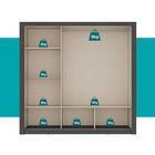 Guarda Roupa Casal 3 Portas Doha Lux Carraro Ripado Preto Tou