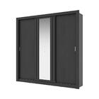 Guarda Roupa Casal 3 Portas Doha Lux Carraro Ripado Preto Tou
